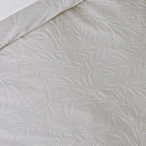 Lenjerie de pat grej din jacquard pentru pat dublu 200x200 cm Corded Leaves – Catherine Lansfield
