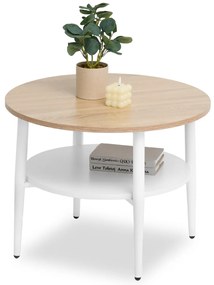 Măsuță de cafea Randolf S (sonoma + alb). Promo -10%. 1111696