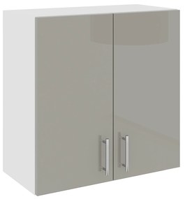 Corp Superior Karo, 2 Usi, Gri Lucios/Alb, MDF, 60 x 30 x 60 cm