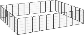 vidaXL Țarc câini 36 panouri negru 50x100 cm oțel vopsit electrostatic
