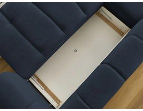 Colțar albastru închis extensibil/cu spațiu de depozitare (cu colț pe partea stângă/cu șezlong) Fuji – Bobochic Paris