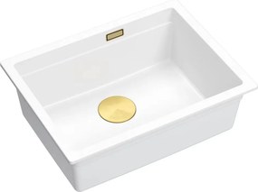 Chiuveta compozit sub blat Quadron Logan 100 alb - auriu 59.5x45.1 cm
