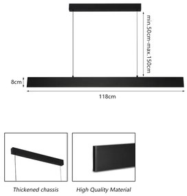 Lustră LED dimabilă pe cablu Brilagi SLIMLINE LED/40W/230V 3000-6000K negru + telecomandă