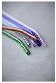 Paie de băut cu perie de curățare 4 buc. din sticlă – Lyngby Glas