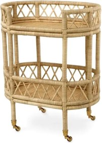 Gheridon, Masuta cu roti din ratan design LUX Dorini