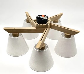 Lustră aplicată Brilagi ANTHONY 5xE14/40W/230V stejar/alb