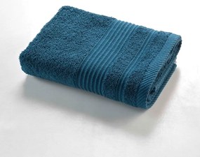Prosop albastru închis din bumbac din frotir 50x90 cm Tendresse – douceur d'intérieur