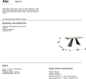 Masa dining extensibila design modern Alai SV-983174