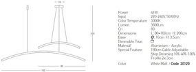 Lustra LED dimabila design minimalist Paulen alba
