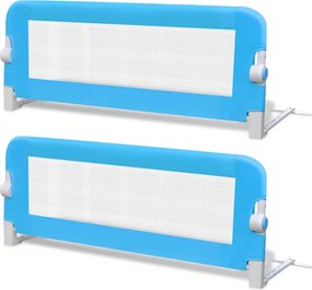 vidaXL Balustradă de protecție pat copii, 2 buc., albastru, 102x42 cm