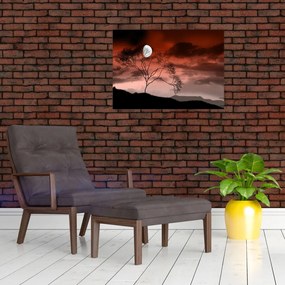 Tablou pe sticlă - Luna luminează noaptea (70x50 cm)