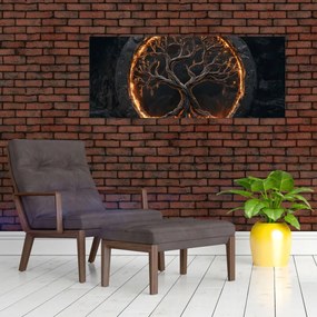 Tablou – Arborele vieții în lavă I. (120x50 cm)