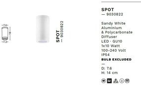 Spot aplicat de exterior IP54 SPOT alb