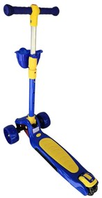 Trotineta copii cu roti luminoase din silicon NOVOKIDS™ Mini Scooter 6160, Cu melodii si lumini, 3 roti, Pliabila, Maner reglabil pe inaltime, Maxim