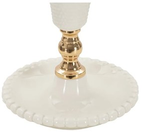 Veioză albă cu abajur textil (înălțime 45 cm) Caserta – Mauro Ferretti