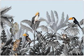 Tablou - Animale în pădurea tropicală (90x60 cm)