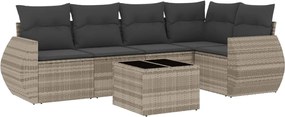vidaXL Set canapele de grădină cu perne, 6 piese gri deschis poliratan