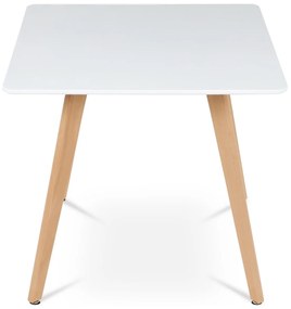 Masă de sufragerie pătrată 80 x 80 cm, alb