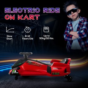 HOMCOM Kart Electric pentru Copii cu Pedale pentru Copii cu Pornire Lentă și Centură, 90x53x99 cm, Roșu | Aosom Romania