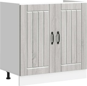 vidaXL Dulap de bază pentru chiuvetă „Lucca” Lemn prelucrat Sonoma gri