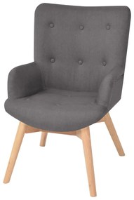 244662 vidaXL Fotoliu cu taburet pentru picioare, gri, material textil