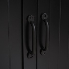 HOMCOM Buffet de bucătărie, armoarie de bucătărie contemporană, multi-spații de depozitare, 2 dulapuri, 3 rafturi, MDF, panouri de particule, negru | Aosom Romania