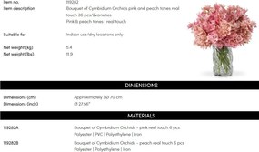 Buchet artificial LUX din 36 fire orhidee cymbidium, Orchids