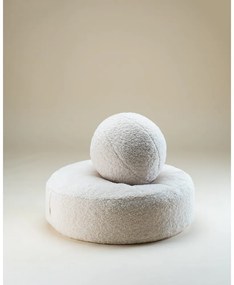 Fotoliu puf pentru copii crem cu tapițerie din țesătură bouclé Round – Wigiwama