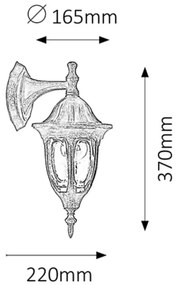 Rabalux 8371 - Corp de iluminat perete exterior MILANO 1xE27/60W/230V
