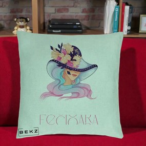 Perna Personalizata Zodie Fecioara, 40x40 cm, Verde Menta, Husa Detasabila, Perna Inclusa, BEKZ®