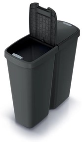Coș de gunoi DUO negru, 50 l, negru