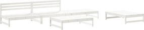 vidaXL Set mobilier relaxare de grădină 5 piese alb lemn masiv de pin