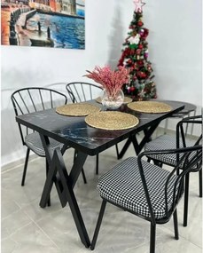 Scaun Fiona metal, balcon,terasa,bucatarie,birou,dining Homs, negru