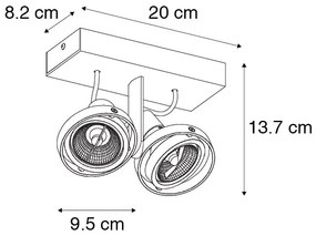 Spotlight modern negru cu 2 lumini - Master 70