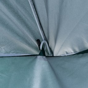 Outsunny Umbrelă de Plajă și Grădină cu Perdea Parasolară, Poliester și Metal, Φ220cm, Verde Închis | Aosom Romania