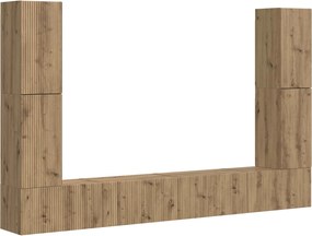 vidaXL Set comodă TV 8 pcs Stejar Artizanal Lemn compozit