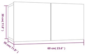 Dulap TV suspendat gri sonoma 3 buc. 60x30x30 cm lemn prelucrat 3, sonoma gri