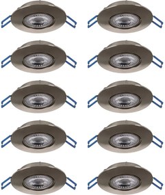 Eglo 300196 - Set de 10 spoturi LED încastrate GEDREZ, 4,9 W, 230 V, Ø 9 cm, crom