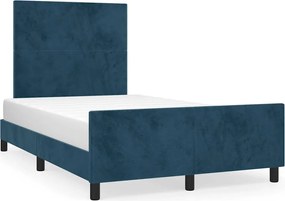vidaXL Cadru de pat fără saltea albastru închis 120x190 cm catifea