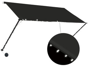 Copertina retractabila cu LED, antracit, 250 x 150 cm Antracit, 250 x 150 cm