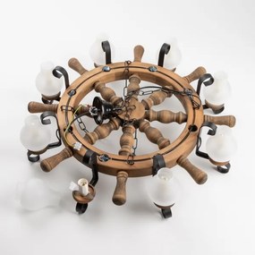 Brilagi - Candelabru suspendat pe lanț TIMONA, 8xE14/40W/230V, Ø 70 cm, fag