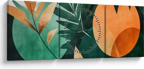 Tablou - Motive naturale geometrice (cu ceas) (90x30 cm)
