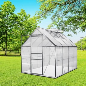 Sera de grădină din policarbonat cu bază M4, 250x190x195cm, transparent Gardebruk