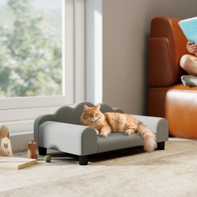 PawHut Canapea pentru Câini Moale cu Cotiere de Sprijin din Țesătură Gri | Aosom Romania
