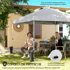 Outsunny Pavilion 3x3 m Pop-Up cu Buzunare, UPF 50+, cu Saci de Nisip și Geantă cu Roți | Aosom Romania