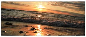 Tablou - Apus de soare, ocean (120x50 cm)