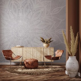 Fototapet - Mandala pe perete de beton (147x102 cm)