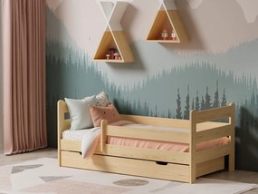Pat copii Kacper 160x80 cu protecții Pin cu somieră