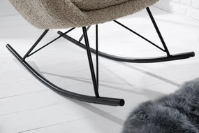 Scaun balansoar design nordic Scandinavia Swing, boucle sampanie