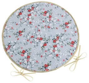 Pernă scaun Bellatex DITA rotund neted Flower gri, 40 cm